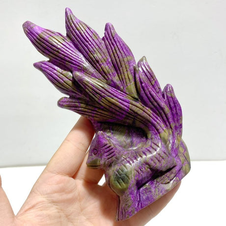 3 Pieces Atlantisite Nine - tailed Foxes Carving - Wholesale Crystals