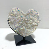 3 Pieces Aura Quartz Cluster Heart With Stand 11 - Wholesale Crystals