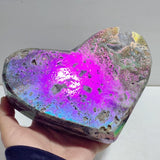 3 Pieces Aura Quartz Cluster Heart With Stand 4 - Wholesale Crystals