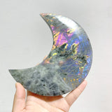 3 Pieces Beautiful Labradorite Moon Carving With Stand - Wholesale Crystals