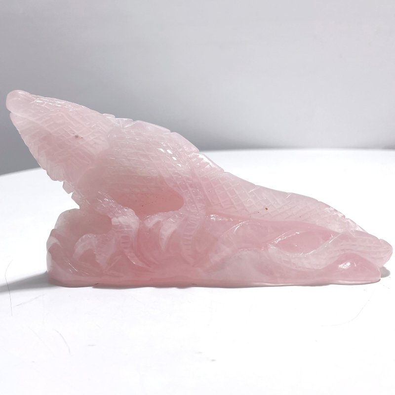 3 Pieces Beautiful Rose Quartz Lizard Carving - Wholesale Crystals