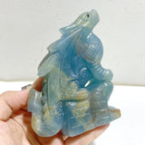3 Pieces Blue Onyx Flying Dragon Castle Carving(Defect) -Wholesale Crystals