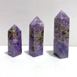 3 Pieces Charoite Four - sided Tower Point - Wholesale Crystals