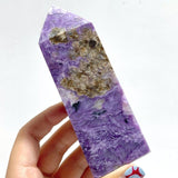 3 Pieces Charoite Four - sided Tower Point - Wholesale Crystals