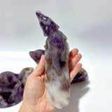 3 Pieces Chevron Amethyst Lizard Carving -Wholesale Crystals