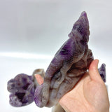 3 Pieces Chevron Amethyst Lizard Carving -Wholesale Crystals