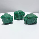 3 Pieces Green Aventurine Tiger Head Carving - Wholesale Crystals