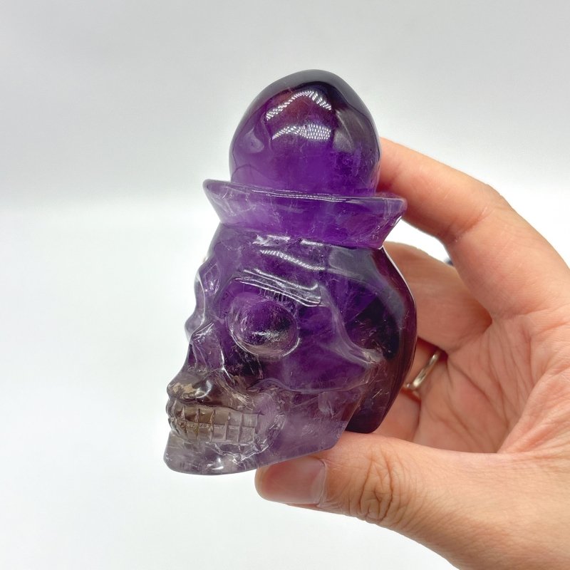 3 Pieces High Quality Amethyst Skull Carving - Wholesale Crystals