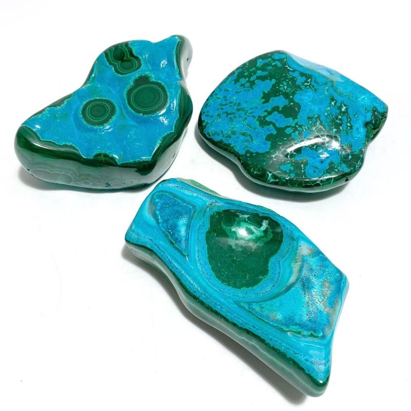 3 Pieces High Quality Beautiful Polished Chrysocolla Mixed Malachite Free Form 1 - Wholesale Crystals