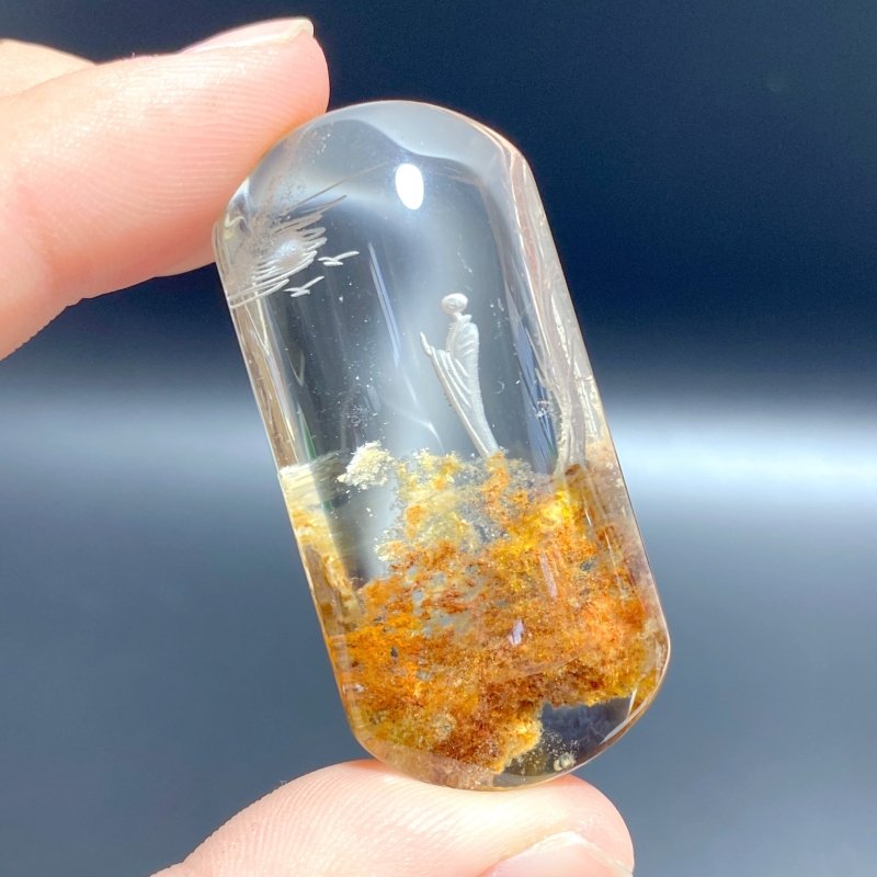 3 Pieces High Quality Buddhist Monk Bodhi Kensho Garden Quartz Inner Scene Carving - Wholesale Crystals