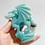 3 Pieces High Quality Caribbean Calcite Flying Dragon Castle Carving - Wholesale Crystals