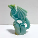 3 Pieces High Quality Caribbean Calcite Flying Dragon Castle Carving - Wholesale Crystals