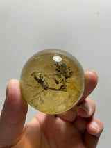 3 Pieces High Quality Dentritic Quartz Citrine Spheres With Rainbow For Collection - Wholesale Crystals