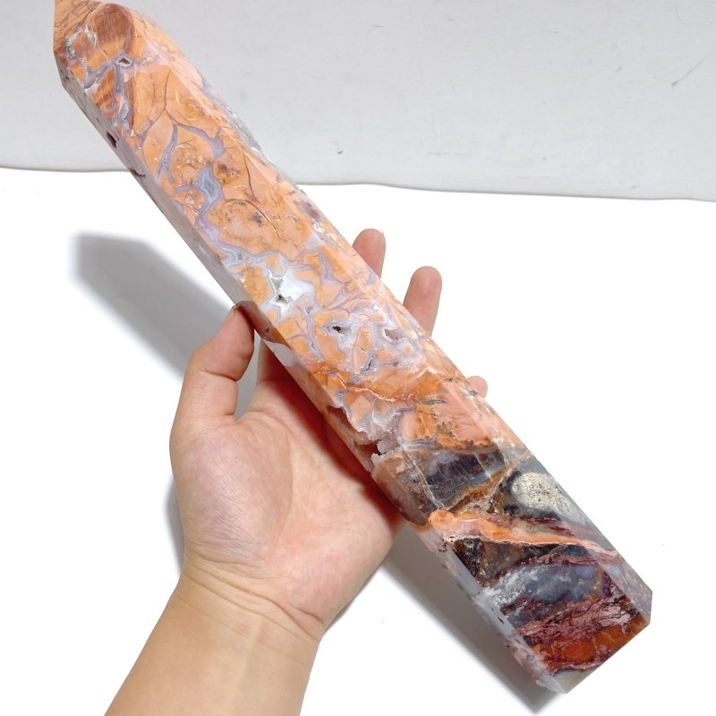 3 Pieces High Quality Large Pink Agate Druzy Geode Tower - Wholesale Crystals