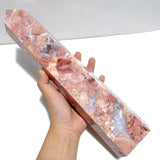 3 Pieces High Quality Large Pink Agate Druzy Geode Tower - Wholesale Crystals
