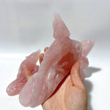 3 Pieces High Quality Rose Quartz Lizard Carving -Wholesale Crystals
