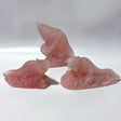 3 Pieces High Quality Rose Quartz Lizard Carving -Wholesale Crystals