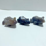 3 Pieces Large Beautiful Geode Druzy Agate Frog Carving - Wholesale Crystals