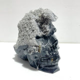 3 Pieces Large Black Clear Quartz Cluster Skull Carving - Wholesale Crystals