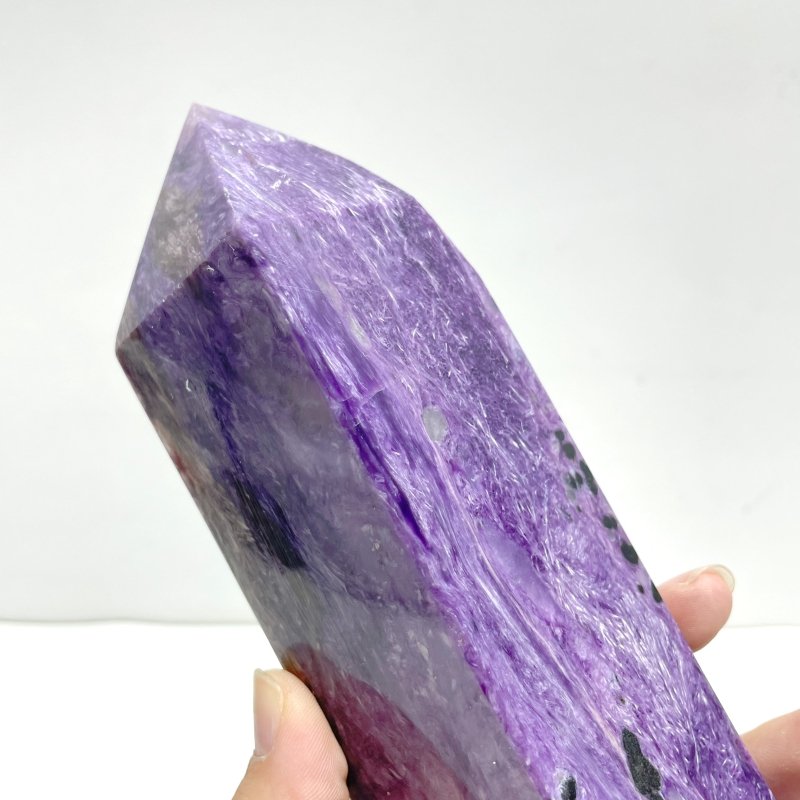 3 Pieces Large Charoite Four - sided Tower Point - Wholesale Crystals