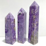 3 Pieces Large Charoite Four - sided Tower Point - Wholesale Crystals
