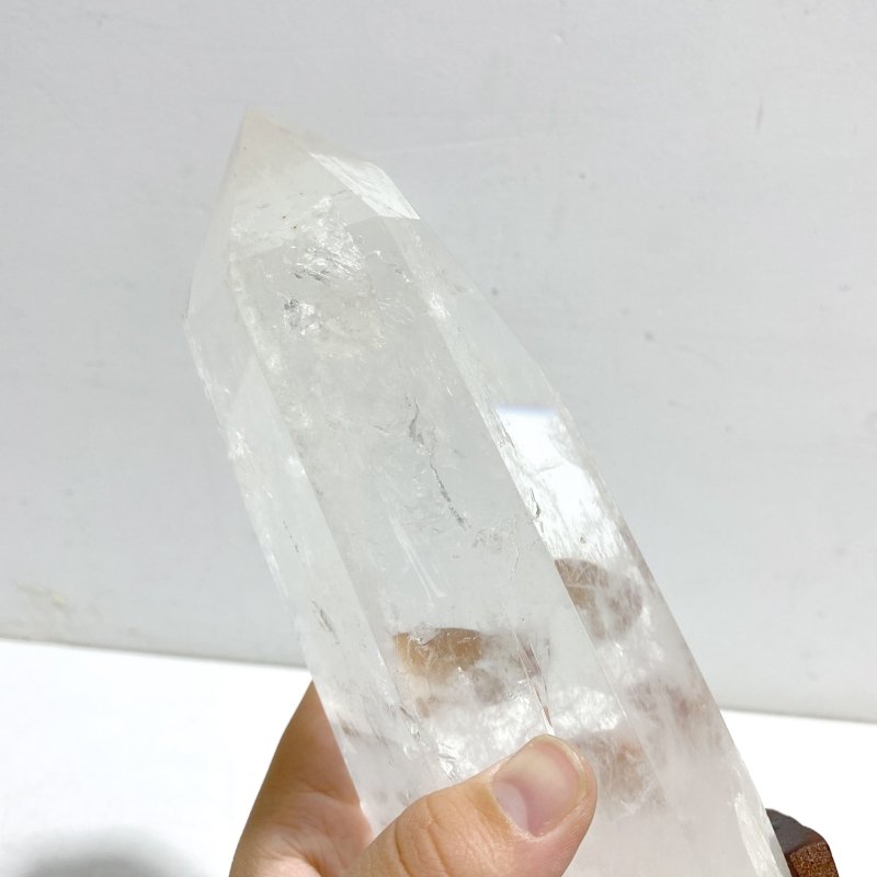 3 Pieces Large Clear Quartz Points With Stand - Wholesale Crystals