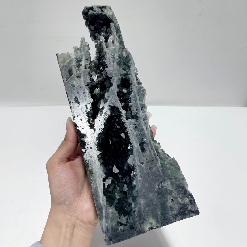 3 Pieces Large Cutting Fluorite Mineral Geode Cubes Specimen Tower - Wholesale Crystals