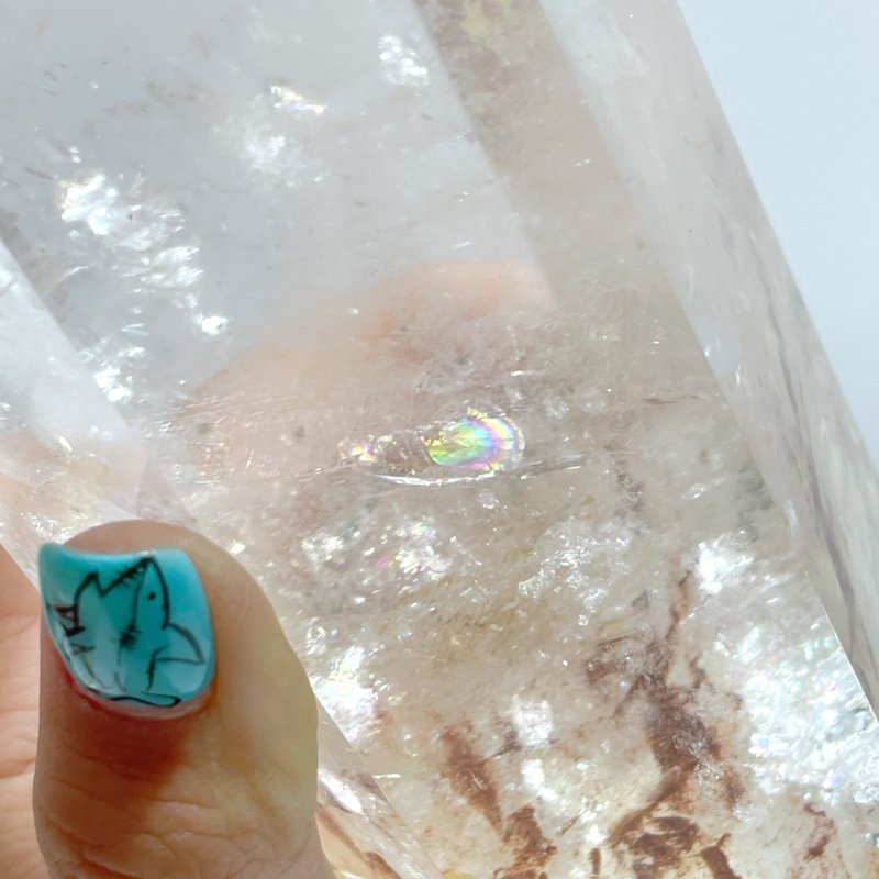 3 Pieces Large Golden Hematoid Quartz Crystal Point Raw Bottom With Rainbow - Wholesale Crystals