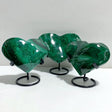 3 Pieces Large Malachite Heart With Stand -Wholesale Crystals