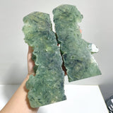 3 Pieces Large Natural Prehnite Tower Raw Side - Wholesale Crystals