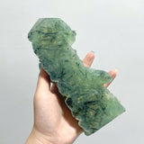 3 Pieces Large Natural Prehnite Tower Raw Side - Wholesale Crystals