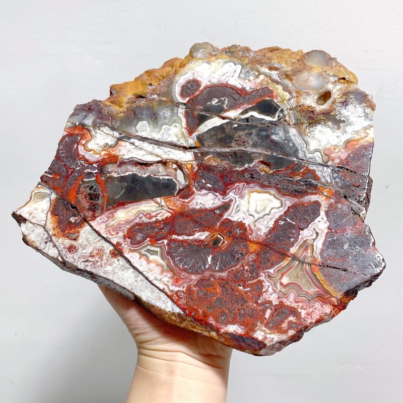 3 Pieces Large Polished Morocco Agate Slab - Wholesale Crystals