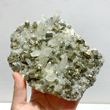 3 Pieces Large Pyrite Mixed Clear Quartz Cluster Specimen For Collection - Wholesale Crystals