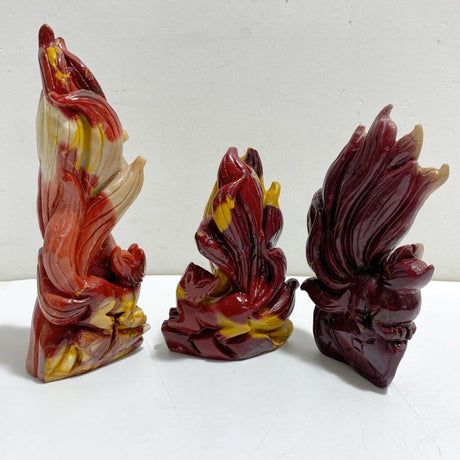 3 Pieces Mookaite Nine-tailed Fox Carving 7 -Wholesale Crystals