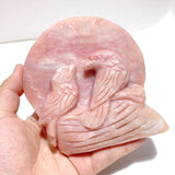 3 Pieces Pink Opal Bird Carving - Wholesale Crystals