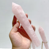 3 Pieces Rose Quartz Magic Scepter Wand with Stand - Wholesale Crystals