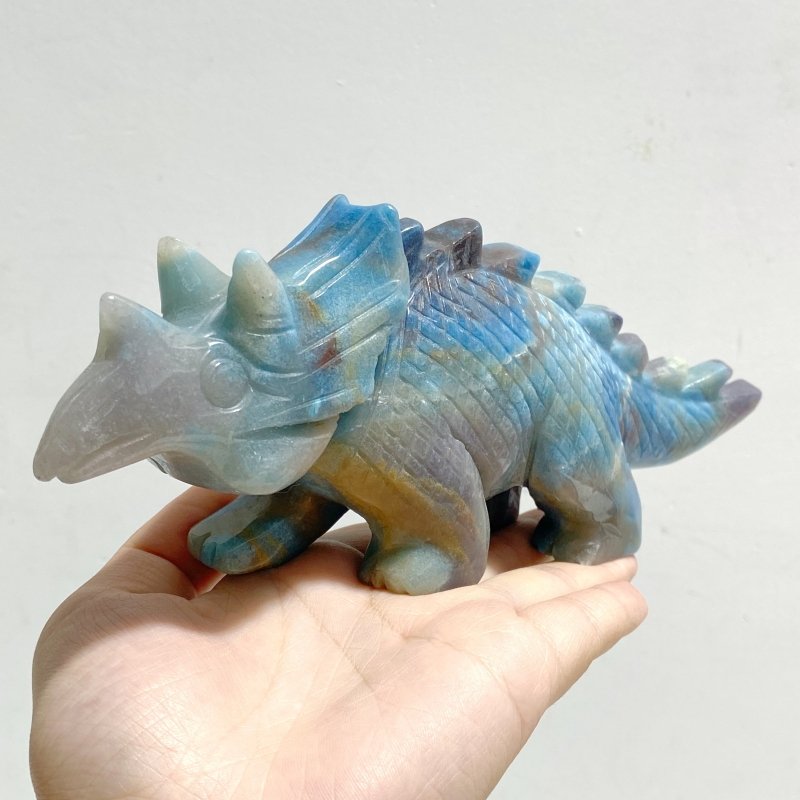 3 Pieces Trolleite Triceratops Three-horned Dinosaur Carving -Wholesale Crystals