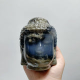 3 Pieces Volcano Agate Buddha Head Carving(UV - Reactive) - Wholesale Crystals