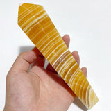 3 Pieces Yellow Calcite Magic Scepter Wand Points With Stand - Wholesale Crystals