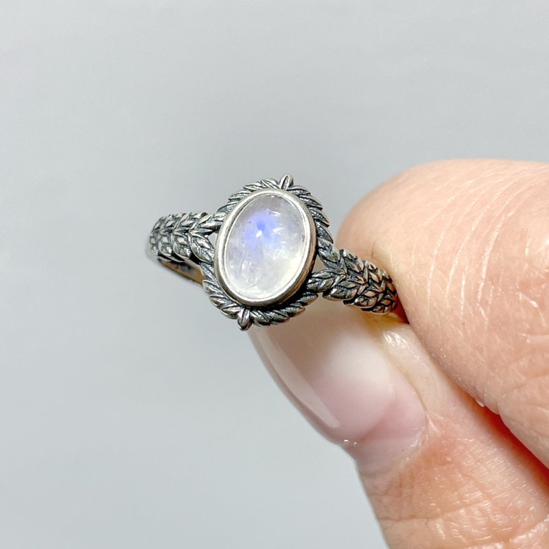 #3 Silver Ring Wholesale White Opal Black Opal Blue Moonstone Ring - Wholesale Crystals