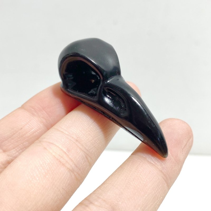 3 Types 5cm Crow Skull Carving Wholesale Garnet Black Obsidian -Wholesale Crystals