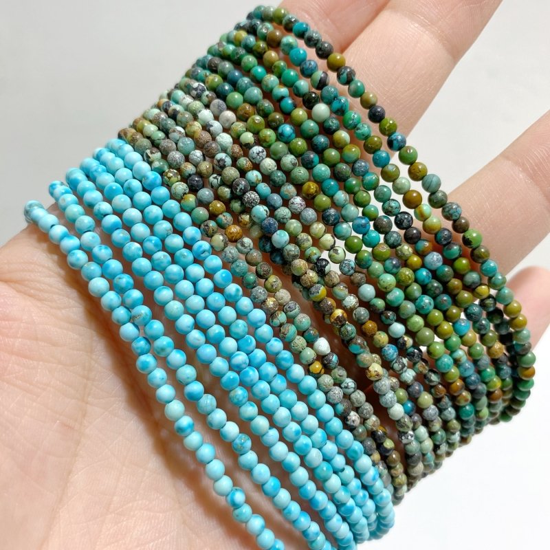 3 Types Mini Beads Necklace Wholesale Indonesia Turquoise Larimar -Wholesale Crystals