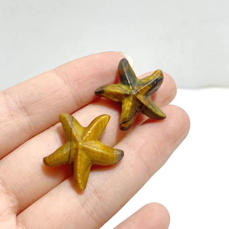 3 Types Starfish Carving Wholesale Tiger Eye Mookaite -Wholesale Crystals