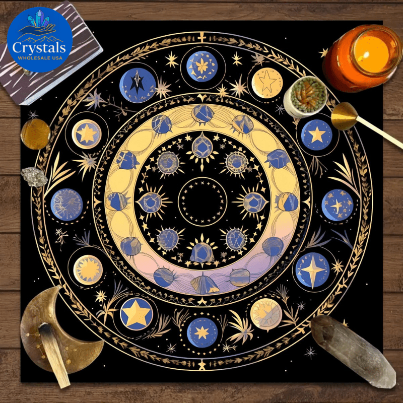3 Zodiac Starry Sky Tarot Tablecloth - Wholesale Crystals