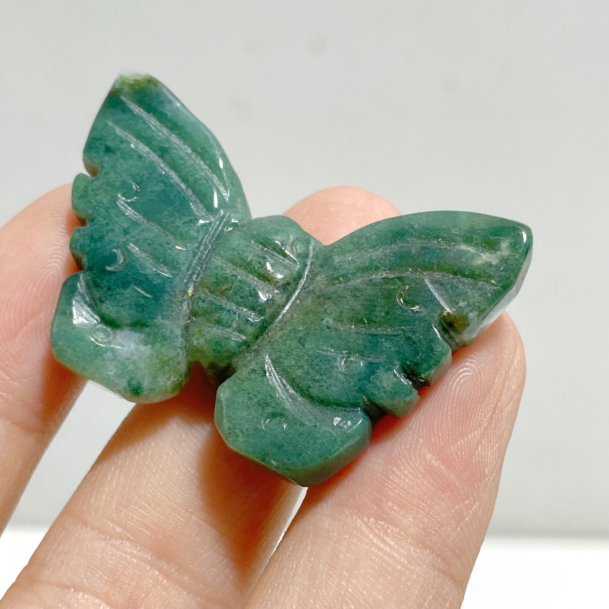 Moss Agate Butterfly Carving Wholesale