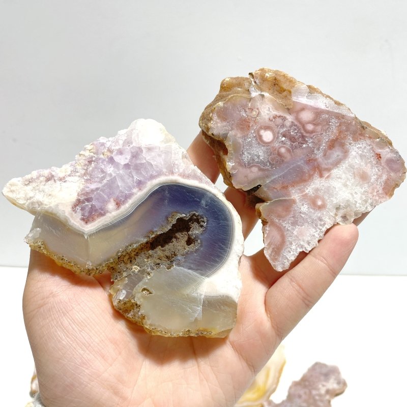 31 Pieces Beautiful Sakura Flower Agate Slab - Wholesale Crystals