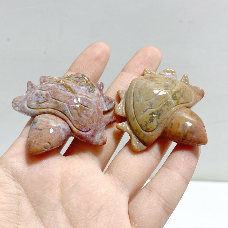 31 Pieces Colourful Ocean Jasper Sea Turtle Carving - Wholesale Crystals