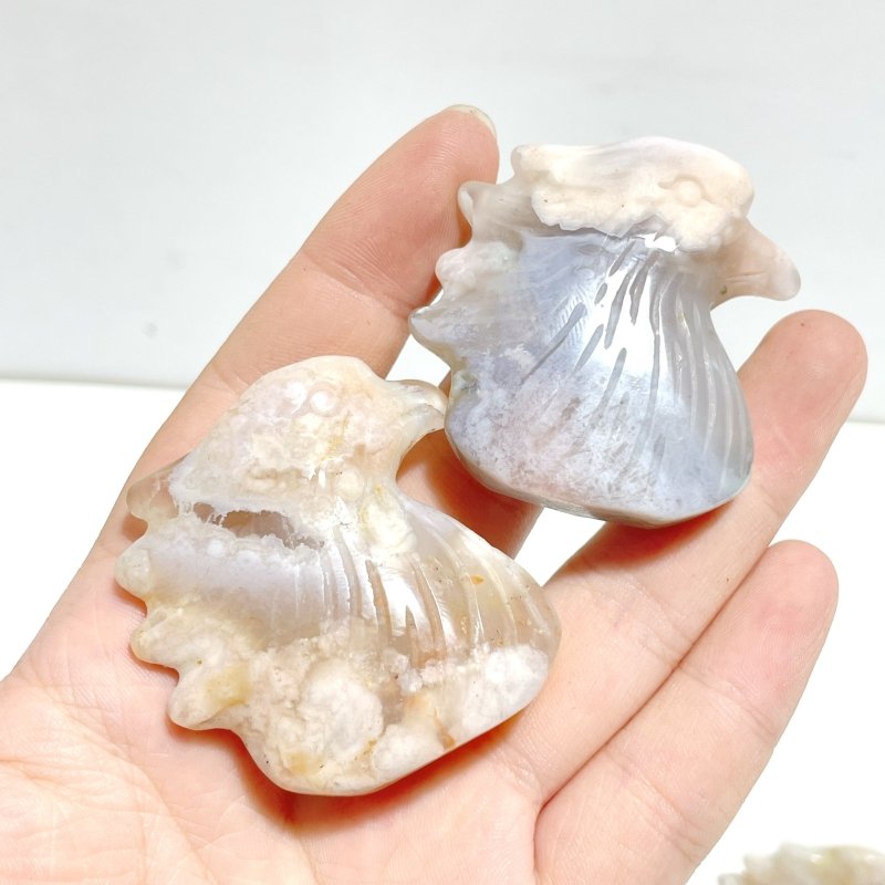 31 Pieces Sakura Flower Agate Eagle Carving - Wholesale Crystals