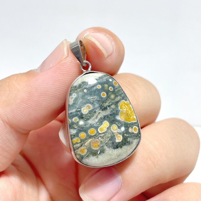 32 Pieces Beautiful 8th Vein Ocean Japser Pendant - Wholesale Crystals