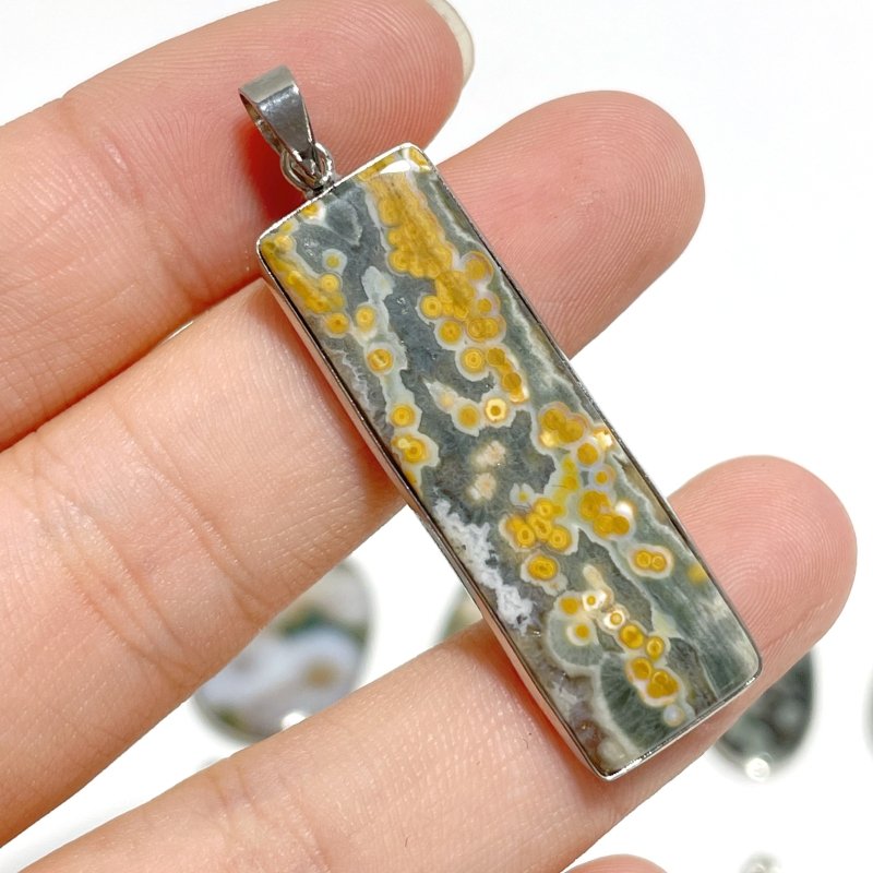 32 Pieces Beautiful 8th Vein Ocean Japser Pendant - Wholesale Crystals